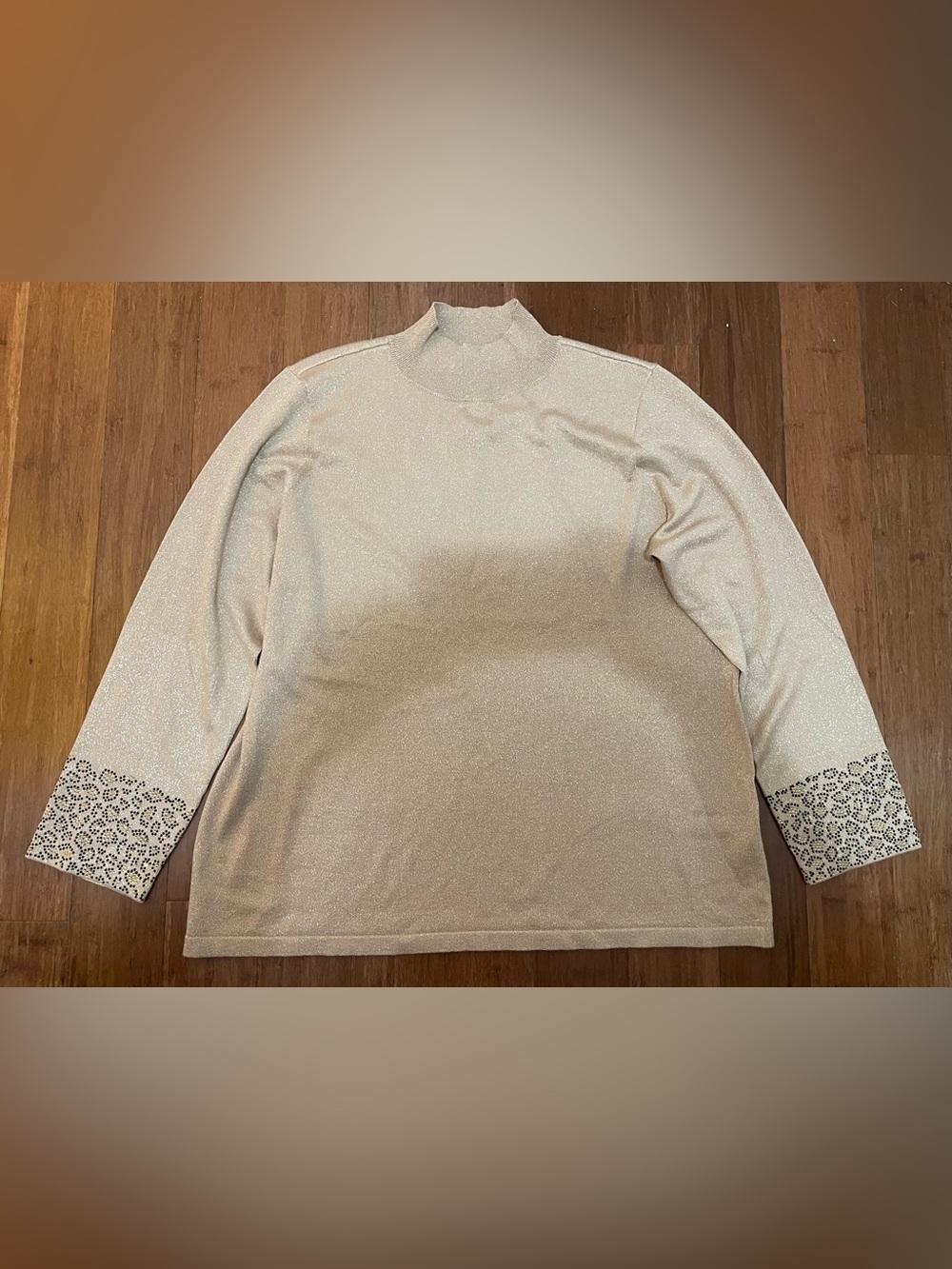 Chico's Shimmery Cream Metallic Blend Top
